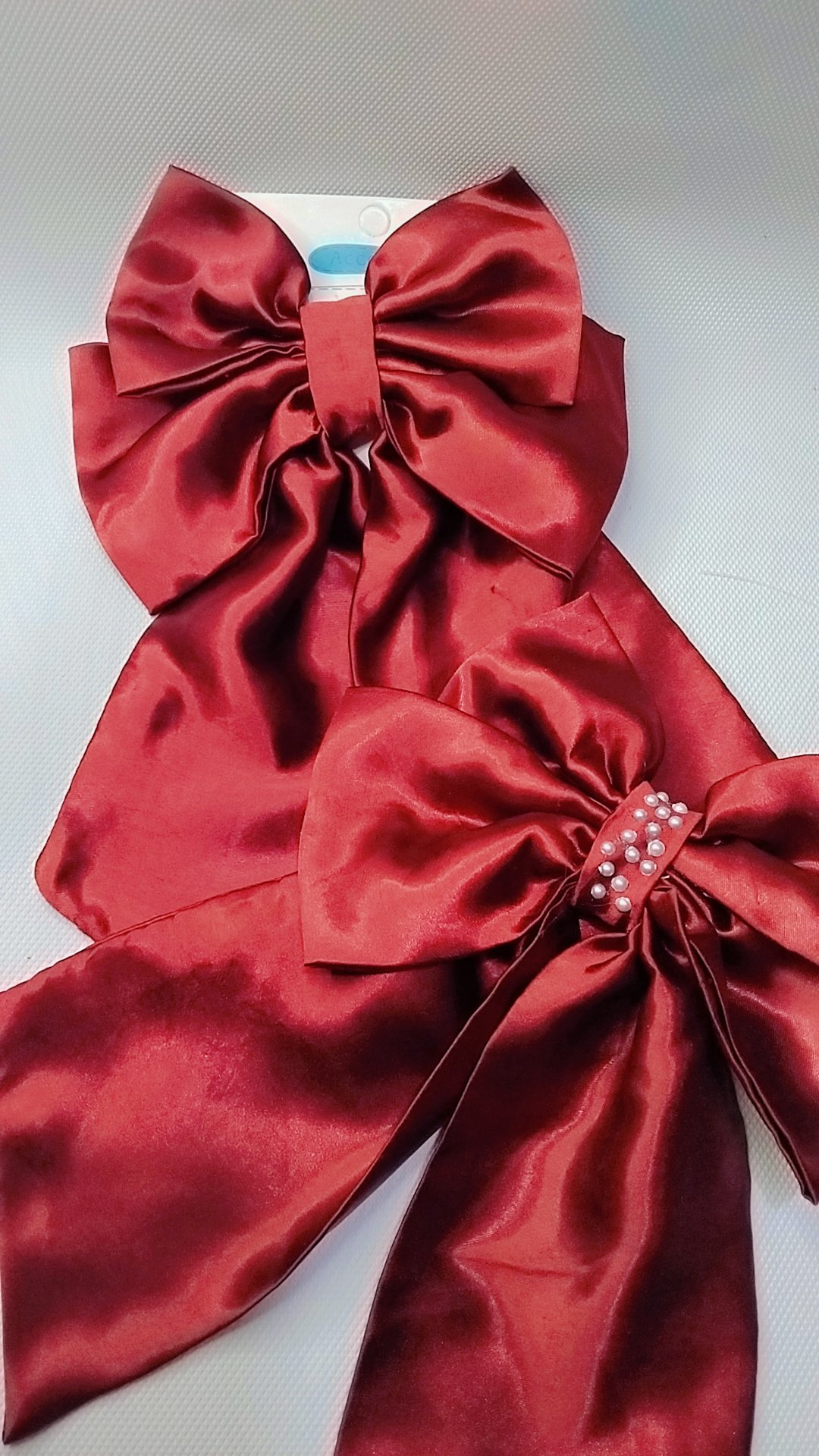 Handmade Maroon Satin Hair Bow Clip – Elegant Alligator Pin Bow for Girls - Image 2