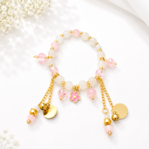 Beaded Pink Bracelet (Handmade, Customizable)