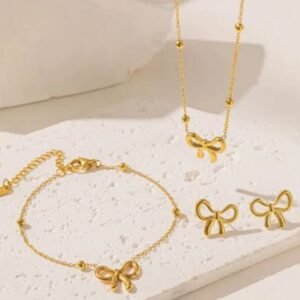 Bow Set Full (Necklace, Braclet, Ear Studs)