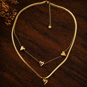 Double Chain Heart Necklace