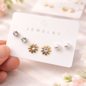 Gold Flower Stud card