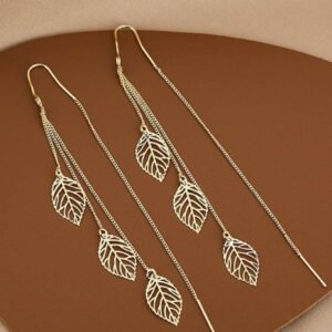 3 Leaf Needle Thread Earrings